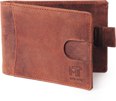 

MIN-TAN Men Casual Red Genuine Leather Wallet(5 Card Slots), Dark red