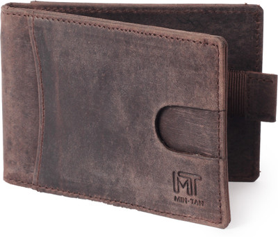 

MIN-TAN Men Brown Genuine Leather Wallet(5 Card Slots), Dark brown