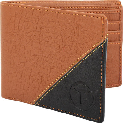 

FABTRIM Men Tan Artificial Leather, Fabric, Canvas Wallet(9 Card Slots)