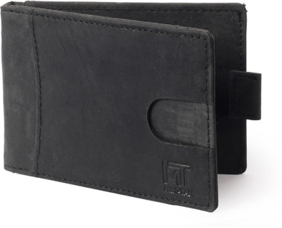 

MIN-TAN Men Black Genuine Leather Wallet(5 Card Slots), Charcoal black