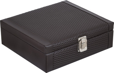 Valley PU Leather Watch Box & Jewelry Box Watch Box(Brown, Holds 8 Watches)
