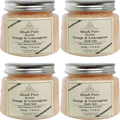 

Khadi Pure Gramodyog ORANGE & LEMONGRASS BATH SALT WITH CINNAMON POWDER - 200G (SET OF 4)(800 ml)