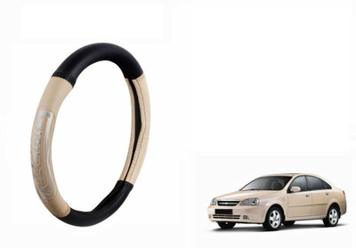 CARIZO Steering Cover For Chevrolet Optra(Black, Beige, Leather)