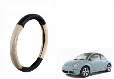 CARIZO Steering Cover For Volkswagen Beetle(Black, Beige, Leatherite)