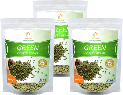 

Vihado Arabica Green Coffee Beans / 100% Organic Helps in Losing Weight / 3 Pack of 400g (Total 1200g) Instant Coffee 1200 g(Pack of 3, Green Coffee Flavoured)