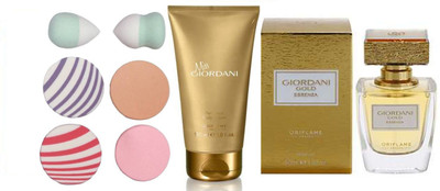 

Oriflame Sweden giordani gold parfum and body lotion with six sponge(Set of 8)