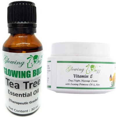 

Glowing Buzz Combo of tea tree essential oil and vitamin e cream(Set of 2)