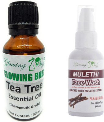 

Glowing Buzz Combo of Mulethi facewash and Tea tree essential oil(Set of 2)