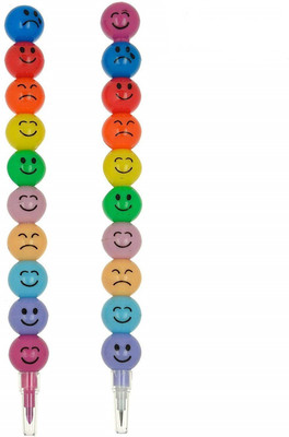 

Skywalk Cute Colorful and Fun Smiley Face Emoticon Stacking Pencil and Stacking Crayons Set of 2 pieces(Set of 2, Multicolor)