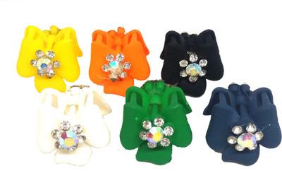 

Fashionable New Designs Hair Clutcher with stone - Set of 6 Small Size Hair Claw(Multicolor)