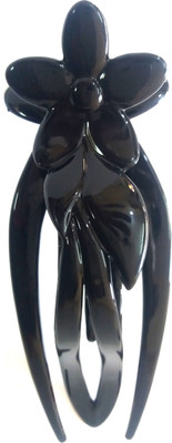 

Fashionable Big Size Black Flower Design Hair Clutcher Hair Claw(Black)