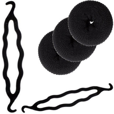 

KYT Hair Donut Bun Maker 3 pcs all different Size Bun(Black)