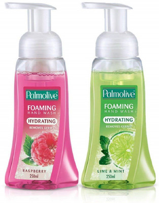 Palmolive Foaming Hand Wash (Raspberry) with Foaming Hand Wash (Lime and Mint)(500 ml, Pump Dispenser, Pack of 2)