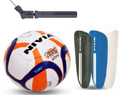 Nivia Antrix + Performance Shingaurd + Double Action Pump Football Kit