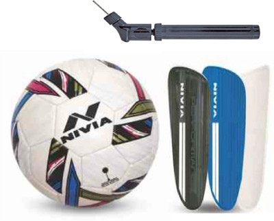 

Nivia Revolvo White + Performance Shingaurd + Double Action Pump Football Kit
