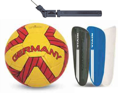 

Nivia Germany Kross World + Performance Shingaurd + Double Action Pump Football Kit