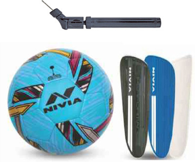 

Nivia Revolvo Blue + Performance Shingaurd + Double Action Pump Football Kit