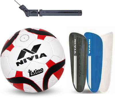 

Nivia Latino + Performance Shingaurd + Double Action Pump Football Kit
