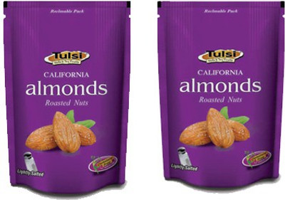 

Tulsi California Roasted Lightly Salted Almonds 200gm Pack of 2 Almonds(400 g, Pouch)