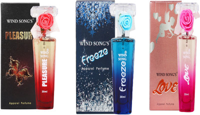 

Windsong's Unisex Apparel Perfume Pleasure , Love, Freeze 30ml (Pack of 3) Perfume - 90 ml(For Men & Women)