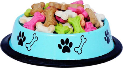 

Delicacy Pet Food & Supplies Puppy Biscuit Color Mix Flavour with Pet Bowl Small Size Chicken, Egg, Milk, Strawberry Dog Treat(500 g, Pack of 2)