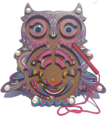 

Simple Days Magnetic Pen Driving Bead Maze Wooden Jigsaws Puzzle Board Game Educational Toy - Owl(1 Pieces)