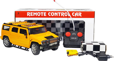 Jack Royal RC Model Car 1:12 Scale - Full Funtion Yellow HUMMER SUV Car with Lights(Orangish yellow)