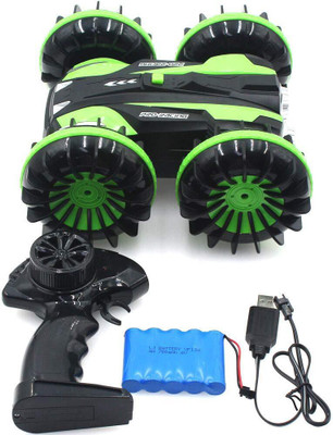 

Prince Toys Amphibious Assault Coupe Electric RC Stunt Car RTR, Works on Both Water and Land, 360 Degree Spins, Working Headlights(Blue)