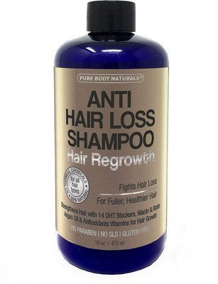 

Pure Body Naturals Sulfate-Free, Moroccan Argan Oil and Biotin Shampoo for Hair Loss, 16 Ounce(473 ml)