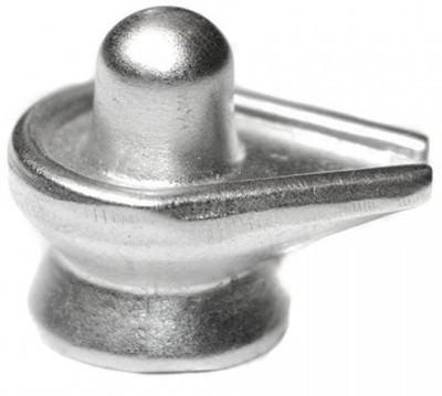 Krishna Gems Parad Mercury Shivling (28-36g) Decorative Showpiece  -  2.5 cm(Brass, Grey)