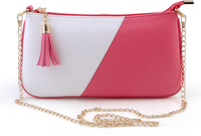 

aaimfa Women Casual Pink, White PU Sling Bag