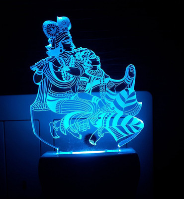 AJANTA Radhe Krishna (Code - 2053) 3d Night Lamp(4 cm, Multicolor)