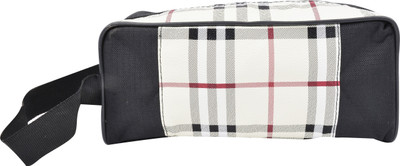 

PSH single zip burbery Travel Shaving Kit(Black & white)