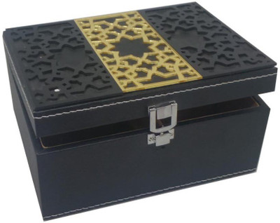 

LIFEMUSIC Leather Jewelry Box Organizer 4 compartment with removable trays ,Keep your precious jewelry elegantly organized in this rich leather jewelry case storing jwelary, Jewellery storage box for all your precious jewellery with number lock , sturdy b