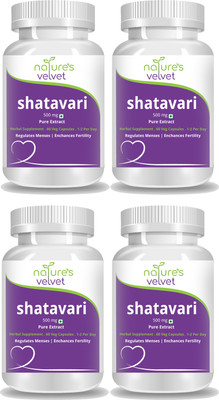 

Natures Velvet Lifecare Shatavari Pure Extract 500 mg, 60 Veggie Capsules - Pack of 4(240 No)