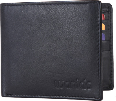 

Wanias Men Black Genuine Leather Wallet(10 Card Slots)