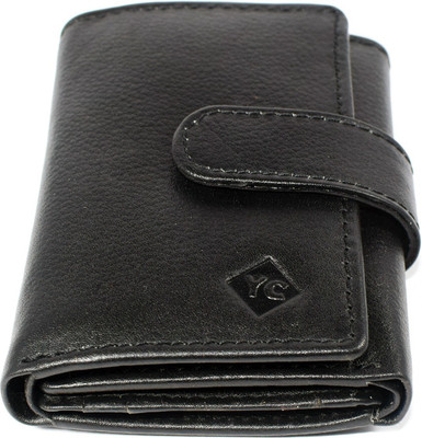 

Young Crew Men Black Genuine Leather Wallet(8 Card Slots)