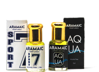 

Aramaic COMBO PACK | PACK OF 2 |PREMIUM ATTAR | AQUA | SPORT | 5 ML | ALCOHOL FREE Floral Attar(Floral)