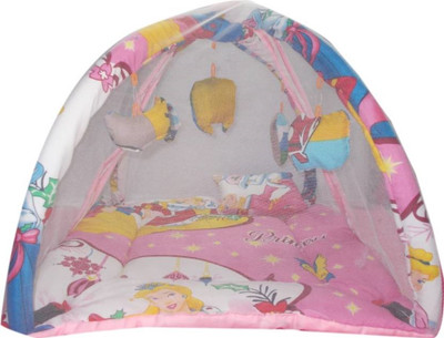 

Novelty Mosquito Protector Comfy Baby Sleeping Mosquito Net Playgym Bed With Pillow and hanging Toys NVLVIJPLGM033 Portable Crib(Fabric, Multicolor)