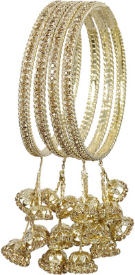 NMII Metal Zircon Gold-plated Bangle Set(Pack of 4)