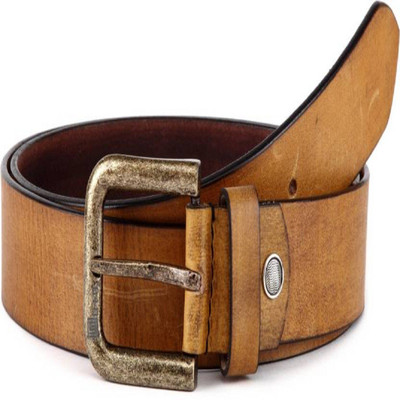 

deniyal enterprises Men Casual Beige Genuine Leather Belt, Brown