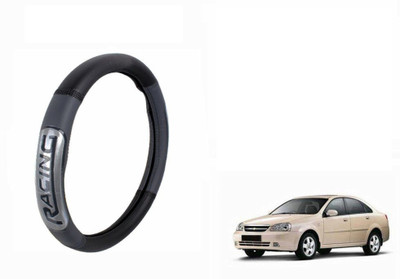 CARIZO Steering Cover For Chevrolet Optra(Black, Grey, Leatherite)