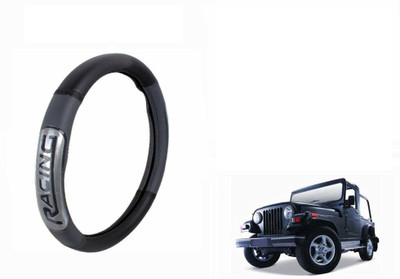 CARIZO Steering Cover For Mahindra Thar(Black, Grey, Leatherite)