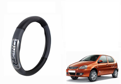 CARIZO Steering Cover For Tata Indica(Black, Grey, Leather)