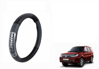 CARIZO Steering Cover For Tata Safari Storme(Black, Grey, Leatherite)