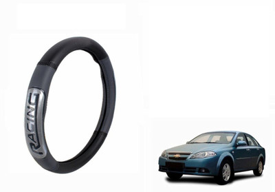 CARIZO Steering Cover For Chevrolet Optra(Black, Grey, Leatherite)