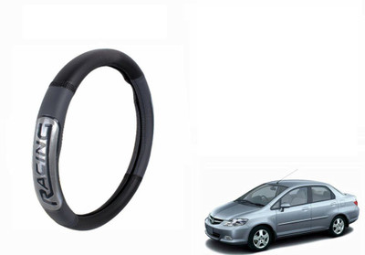 CARIZO Steering Cover For Honda New City(Black, Grey, Leatherite)