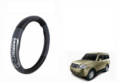 CARIZO Steering Cover For Tata Sumo Grande(Black, Grey, Leatherite)