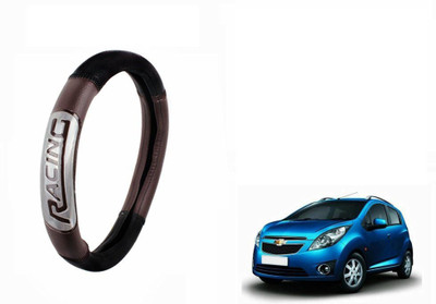 CARIZO Steering Cover For Chevrolet Beat(Black, Brown, Leatherite)