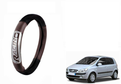 CARIZO Steering Cover For Hyundai Getz(Black, Brown, Leatherite)